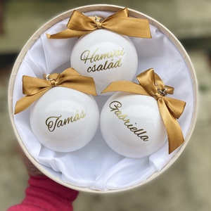 Karácsonyi gömb 8 cm 3db  - karácsony - karácsonyi lakásdekoráció - karácsonyfadíszek - Meska.hu