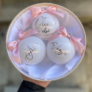 Karácsonyi gömb 8 cm 3db  - karácsony - karácsonyi lakásdekoráció - karácsonyfadíszek - Meska.hu