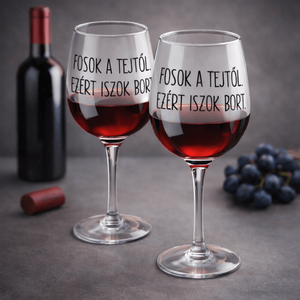 Egyedi boros pohár Fosok a tejtől - Meska.hu