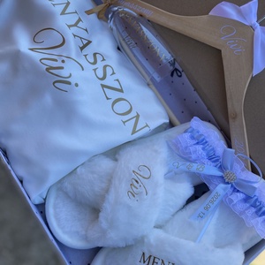 Esküvői köntös  szett papuccsal - esküvő - kiegészítők - esküvői köntös - Meska.hu