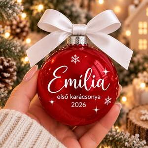 Karácsonyi gömb 8 cm üveg - karácsony - karácsonyi lakásdekoráció - karácsonyfadíszek - Meska.hu