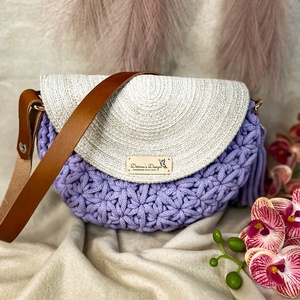 Jázmin horgolt kézi- és crossbody táska - táska & tok - kézitáska & válltáska - vállon átvethető táska - Meska.hu
