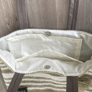 Beige-fehér horgolt táska -  - Meska.hu