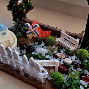 Mini falusi, tavaszi terepasztal - otthon & életmód - dekoráció - asztal és polc dekoráció - asztaldísz - Meska.hu