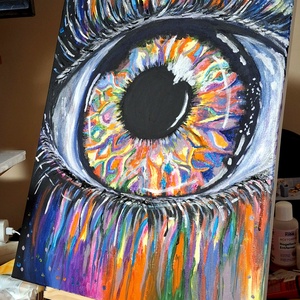Színes szem festmény, Művészet, Festmény, Akril, Festészet, MESKA
