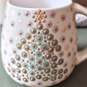 Pöttyös karácsonyi bögre  - Meska.hu