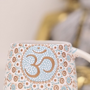 �Kézzel festett Om mintás bögre � 440 ml - otthon & életmód - konyhafelszerelés, tálalás - tálalás - bögre & csésze - Meska.hu