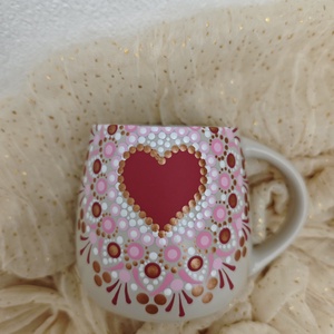 Kézzel festett szíves mandala bögre � 440 ml - otthon & életmód - konyhafelszerelés, tálalás - tálalás - bögre & csésze - Meska.hu