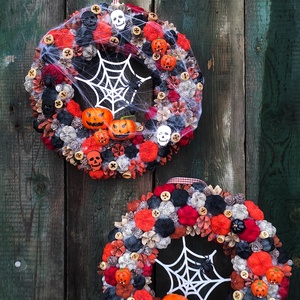 Halloween kopogtató LED világítással - otthon & életmód - dekoráció - ajtó- és ablak dekoráció - ajtódísz & kopogtató - Meska.hu