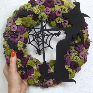 Boszis Halloween kopogtató LED világítással - otthon & életmód - dekoráció - ajtó- és ablak dekoráció - ajtódísz & kopogtató - Meska.hu