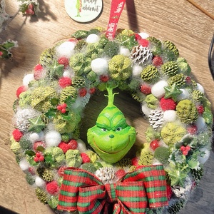 Grincs kopogtató  - karácsony - adventi díszek - adventi ajtódísz - Meska.hu