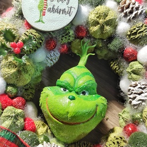 Grincs kopogtató  - karácsony - adventi díszek - adventi ajtódísz - Meska.hu