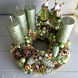 Különleges színvilágú adventi koszorú szarvasokkal - karácsony - adventi díszek - adventi gyertyadíszek és koszorúdíszek - Meska.hu Különleges színvilágú adventi koszorú szarvasokkal - karácsony - adventi díszek - adventi gyertyadíszek és koszorúdíszek - Meska.hu