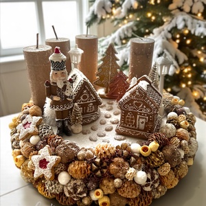 Mézeskalácsfalva adventi koszorú - Meska.hu