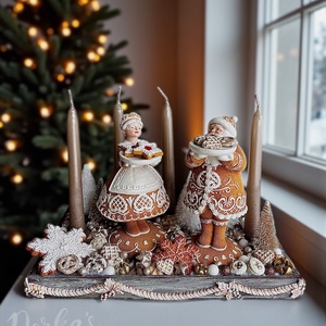 Adventi asztaldísz mézeskalács témában  - Meska.hu