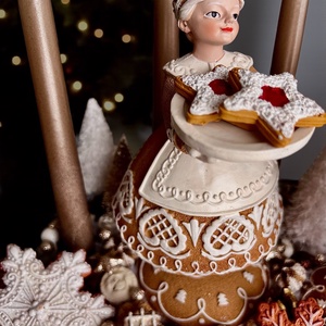 Adventi asztaldísz mézeskalács témában  - karácsony - adventi díszek - adventi gyertyadíszek és koszorúdíszek - Meska.hu