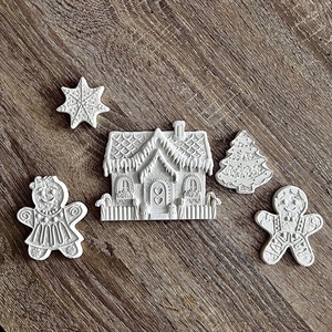 Festhető gipsz/kerámia mézeskalács figurák (1 szett, 5 db) - Meska.hu