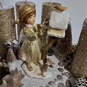 Adventi koszorú LED világítással arany-fehér színvilágban - karácsony - adventi díszek - adventi gyertyadíszek és koszorúdíszek - Meska.hu