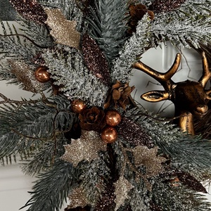 Nagyméretű elegáns téli kopogtató szarvassal - karácsony - karácsonyi lakásdekoráció - karácsonyi ajtódíszek - Meska.hu