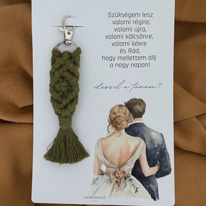 Tanú felkérő ajándék, makramé kulcstartó - esküvő - meghívó & kártya - tanú felkérő - Meska.hu