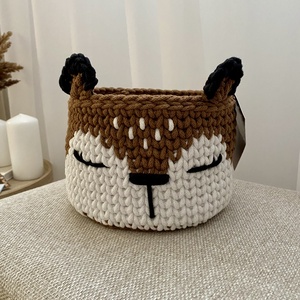 Őzike horgolt kosár, Otthon & Életmód, Tárolás & Rendszerezés, Tárolókosár, Horgolás, MESKA