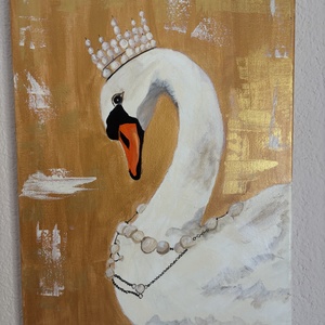 Golden swan, Művészet, Festmény, Akril, Festészet, MESKA
