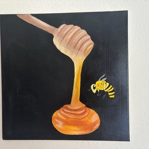 Honey and bee-Dominance, Művészet, Festmény, Olajfestmény, Festészet, MESKA