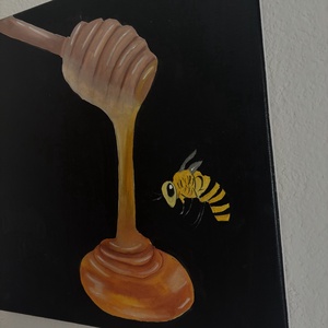 Honey and bee-Dominance - művészet - festmény - olajfestmény - Meska.hu