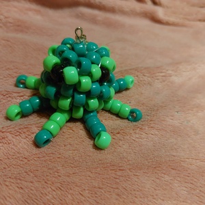 Zöld Polip kulcstartó gyöngyből, Táska & Tok, Kulcstartó & Táskadísz, Kulcstartó, , MESKA