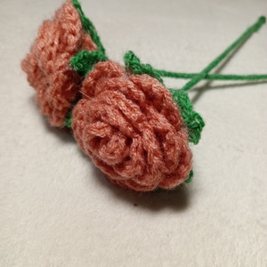 Horgolt rózsaszín rózsa szál , Otthon & Életmód, Dekoráció, Virágdísz és tartó, Csokor & Virágdísz, Horgolás, Ékszerkészítés, MESKA