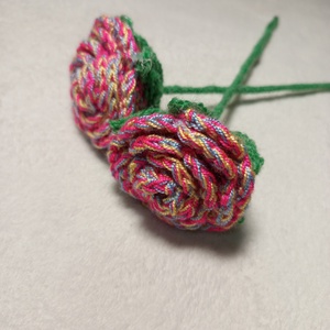 Horgolt szivárvány rózsa szál , Otthon & Életmód, Dekoráció, Virágdísz és tartó, Csokor & Virágdísz, Horgolás, Ékszerkészítés, MESKA