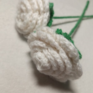 Horgolt fehér rózsa szál , Otthon & Életmód, Dekoráció, Virágdísz és tartó, Csokor & Virágdísz, Horgolás, Ékszerkészítés, MESKA