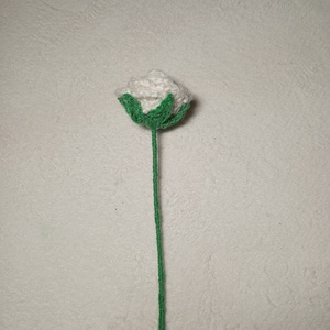 Horgolt fehér rózsa szál  - otthon & életmód - dekoráció - virágdísz és tartó - csokor & virágdísz - Meska.hu