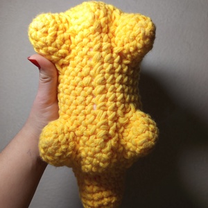 Horgolt nagy sárga dinó plüss  - játék & sport - plüssállat & játékfigura - plüss dínók - Meska.hu