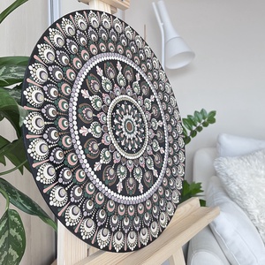 Föld színekkel pontozott mandala - átmérő 40cm - otthon & életmód - dekoráció - fali és függő dekoráció - falra akasztható dekor - Meska.hu