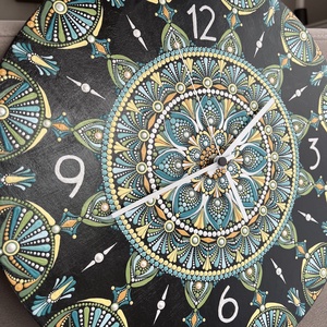 Falióra mandala mintával - átmérő 40 cm - otthon & életmód - dekoráció - fali és függő dekoráció - falióra & óra - Meska.hu