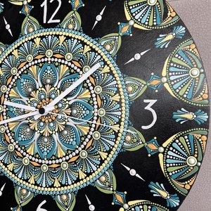 Falióra mandala mintával - átmérő 40 cm - otthon & életmód - dekoráció - fali és függő dekoráció - falióra & óra - Meska.hu