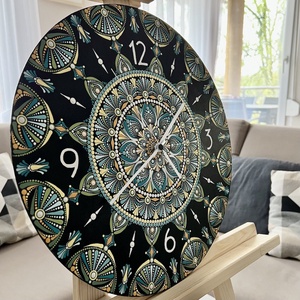 Falióra mandala mintával - átmérő 40 cm - otthon & életmód - dekoráció - fali és függő dekoráció - falióra & óra - Meska.hu