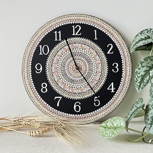 Mandala falióra, bézs-barack színekkel, átmérő 35 cm - Meska.hu