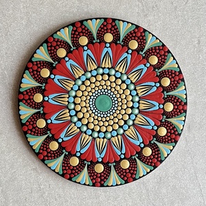 Hűtőmágnes mandala mintával - 15cm - Meska.hu