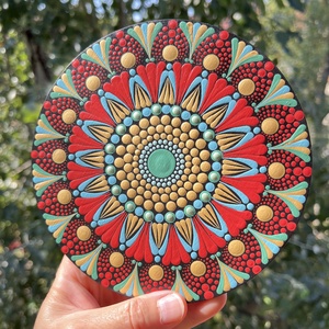 Hűtőmágnes mandala mintával - 15cm - otthon & életmód - konyhafelszerelés, tálalás - konyhai dekoráció - hűtőmágnes - Meska.hu