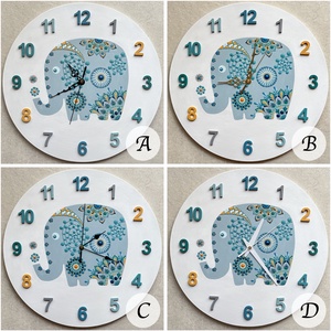 Elefánt festett falióra, átmérő 35 cm - otthon & életmód - dekoráció - fali és függő dekoráció - falióra & óra - Meska.hu