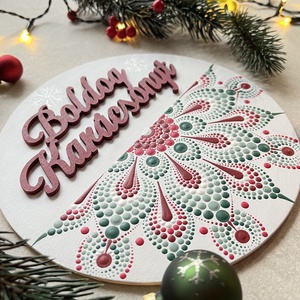 Boldog Karácsonyt hűtőmágnes mandala mintával - 18cm - otthon & életmód - dekoráció - spiritualitás - mandala - Meska.hu