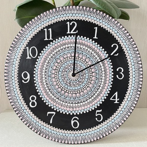 Mandala falióra, kék és róza színekkel, átmérő 35 cm - otthon & életmód - dekoráció - fali és függő dekoráció - falióra & óra - Meska.hu