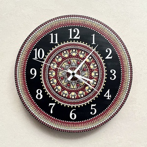 Mandala falióra, bordó, sárga és bézs színekkel, átmérő 35 cm - Meska.hu
