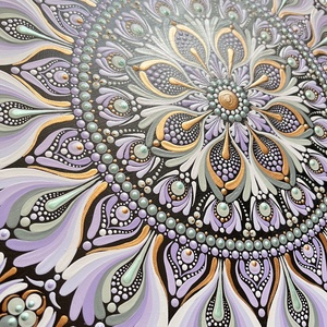 Pontozott mandala pasztell lila - 40 cm  - otthon & életmód - dekoráció - spiritualitás - mandala - Meska.hu