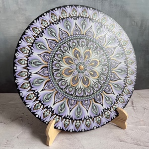 Mandala tartó / tányértartó állvány, natúr - 25 cm-es - otthon & életmód - dekoráció - spiritualitás - mandala - Meska.hu
