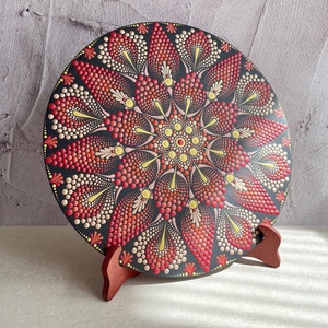 Mandala tartó / tányértartó állvány, gesztenye - 25 cm-es - otthon & életmód - dekoráció - spiritualitás - mandala - Meska.hu