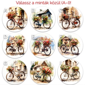 Fa poháralátét bicikli mintákkal  többféle design - otthon & életmód - konyhafelszerelés, tálalás - tálalás - tányér- és poháralátét - Meska.hu