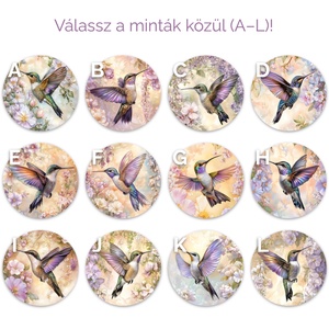 Fa poháralátét kolibri mintákkal  többféle design - otthon & életmód - konyhafelszerelés, tálalás - tálalás - tányér- és poháralátét - Meska.hu